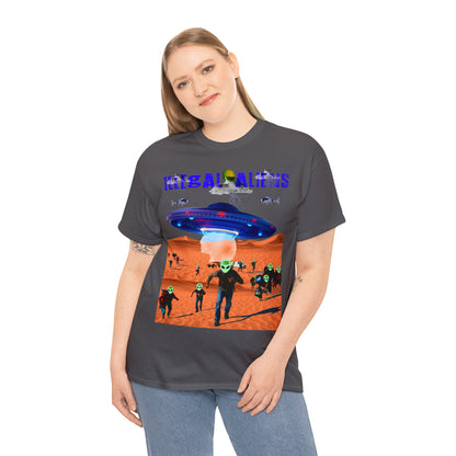 Vintage Sci-Fi Graphic Tee - Alien Invasion Streetwear Print (Bachi)