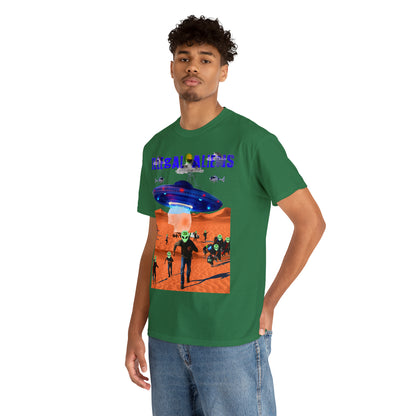 Vintage Sci-Fi Graphic Tee - Alien Invasion Streetwear Print (Bachi)