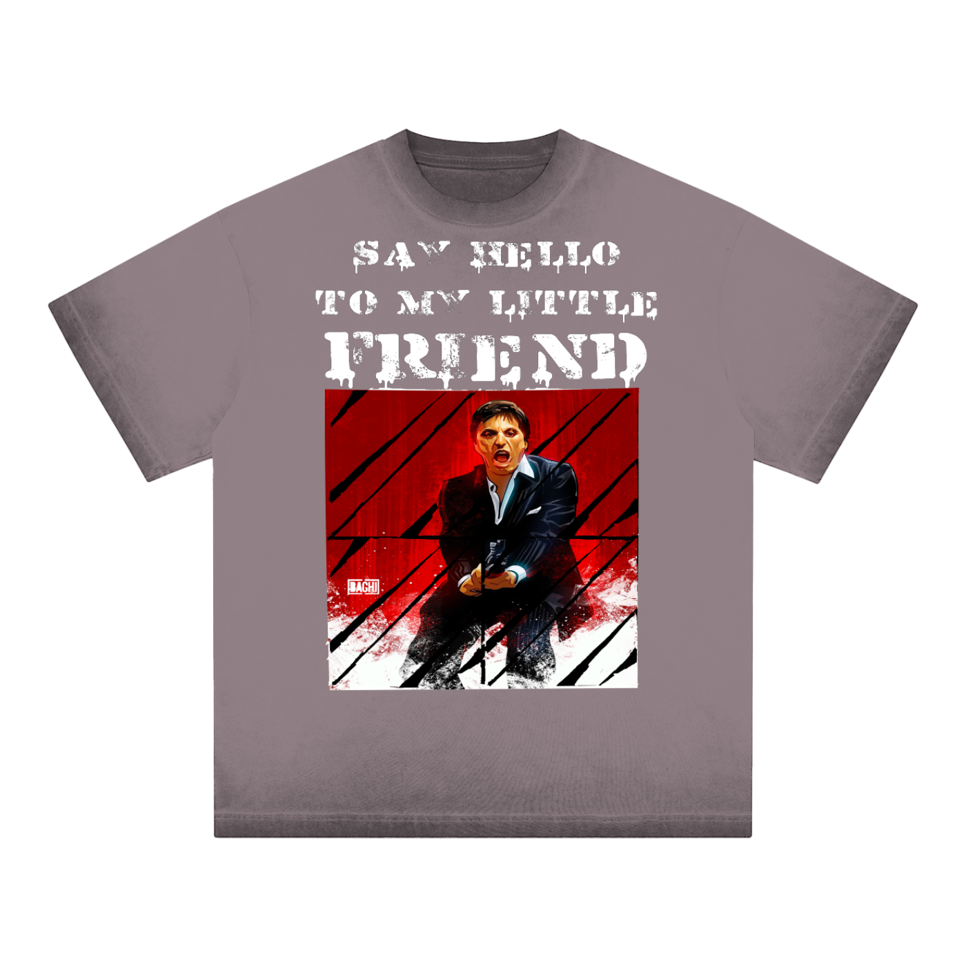 Oversized Graphic Tee - Cult Cinema Quote Streetwear Print (Bachi)