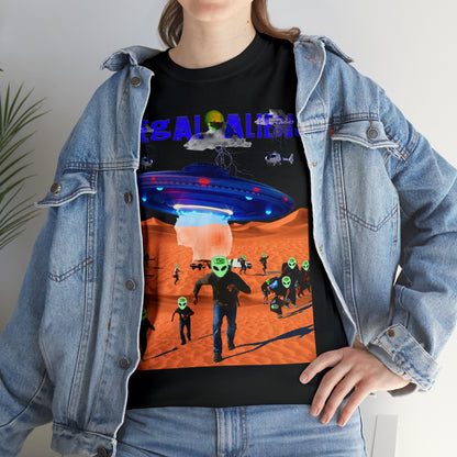 Vintage Sci-Fi Graphic Tee - Alien Invasion Streetwear Print (Bachi)