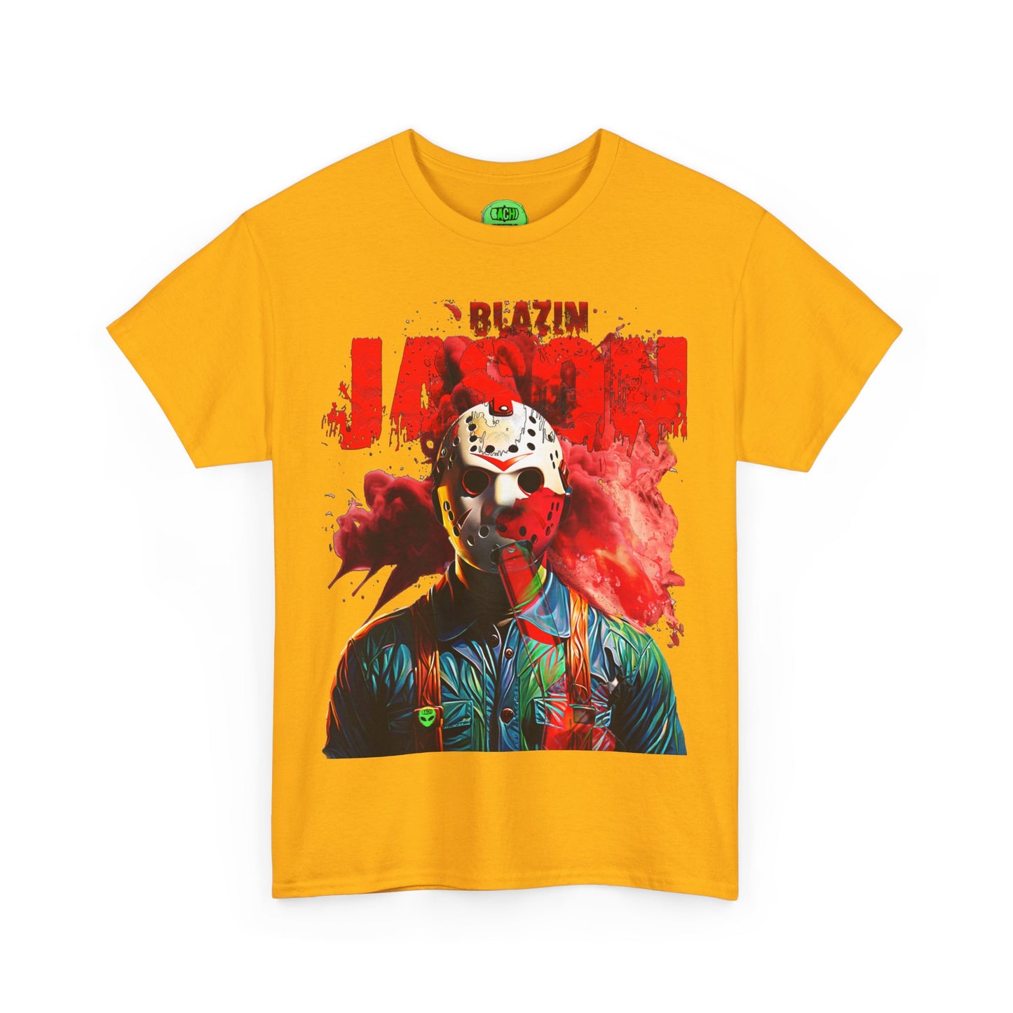 Vintage Horror Cinema Graphic Tee - Hockey Mask Slasher Streetwear (Bachi)
