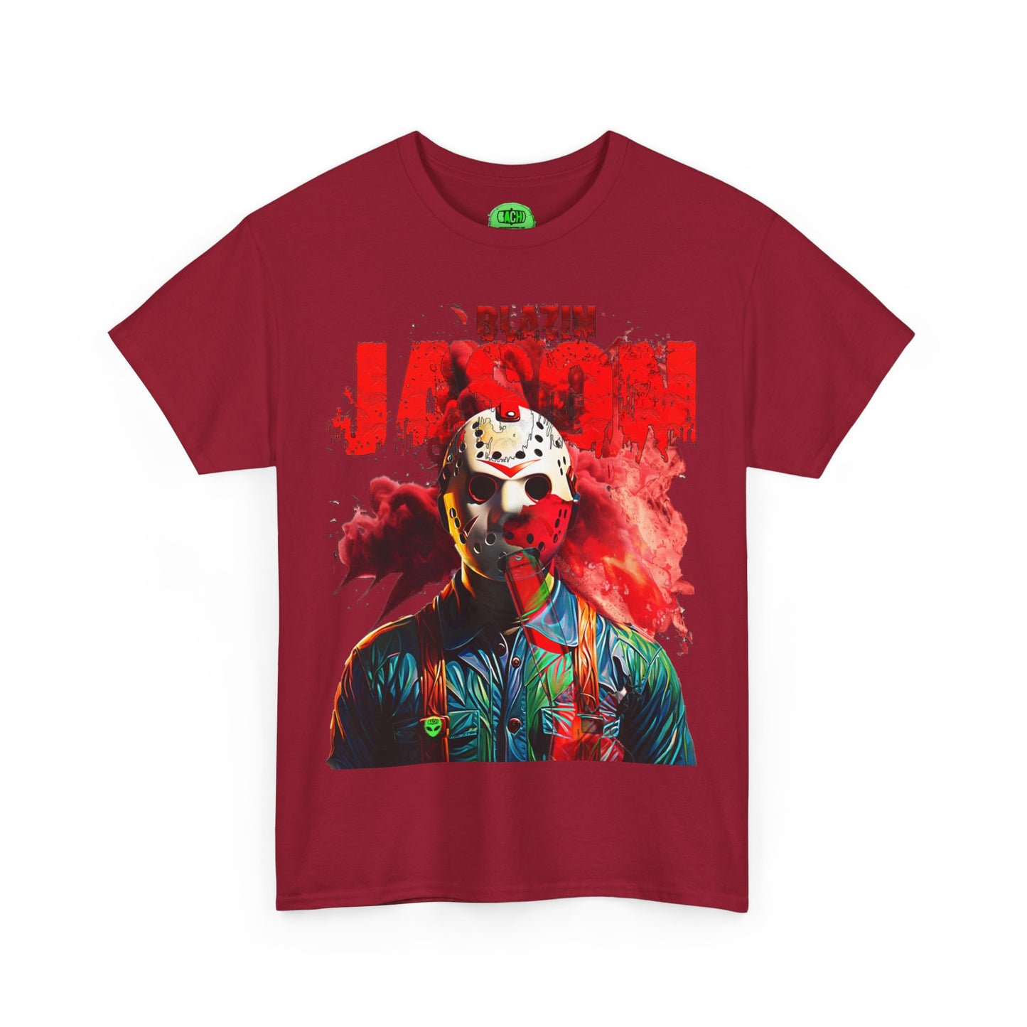 Vintage Horror Cinema Graphic Tee - Hockey Mask Slasher Streetwear (Bachi)