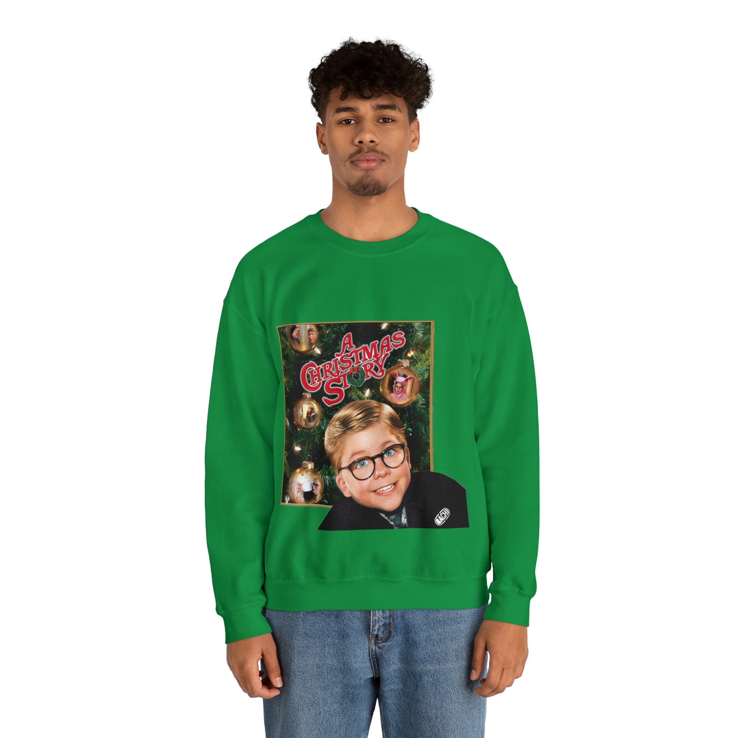 Vintage Holiday Graphic Sweatshirt - 80s Family Cinema Print (Bachi)
