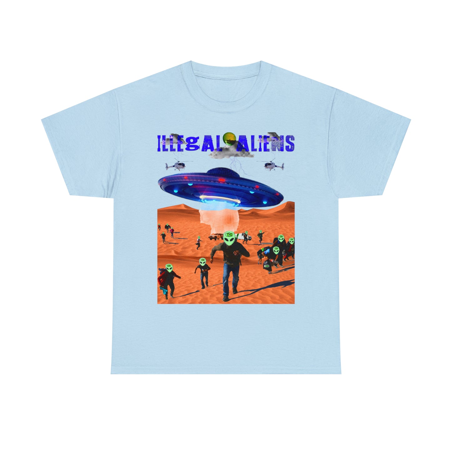 Vintage Sci-Fi Graphic Tee - Alien Invasion Streetwear Print (Bachi)