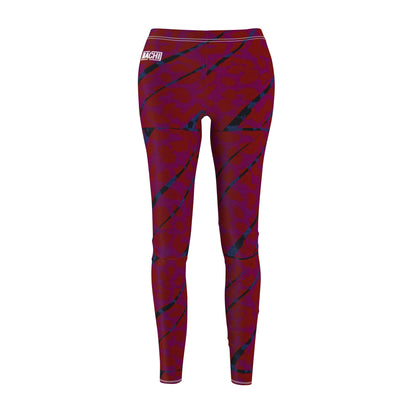 Women's Casual Leggings Bachi Red Blue Printify