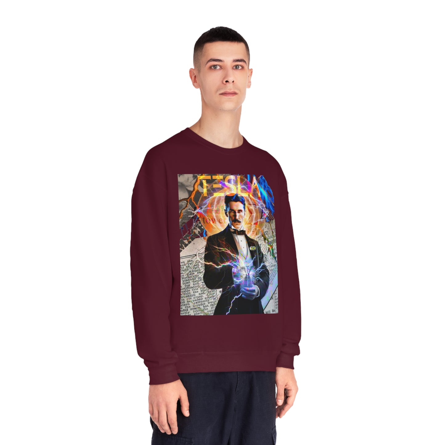 Vintage Science Icon Graphic Sweatshirt - Inventor Portrait Streetwear (Bachi)