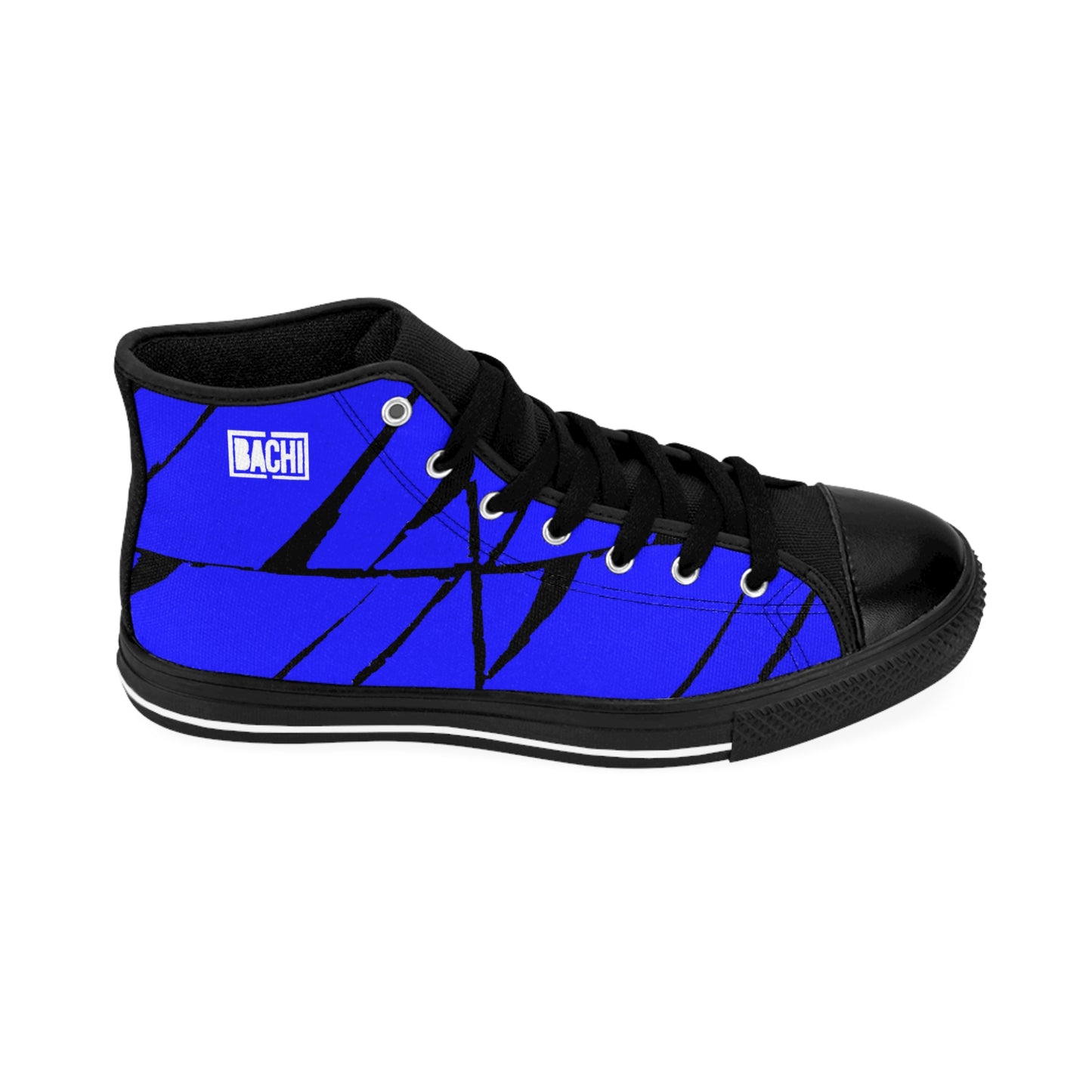 Men High-Top Sneakers Blue Squares