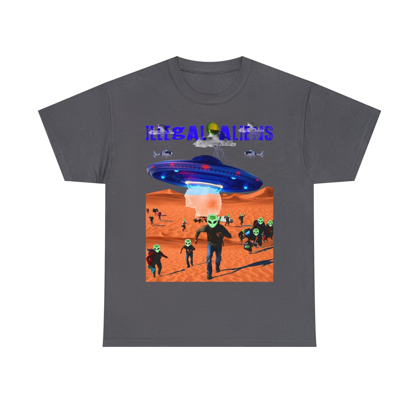 Vintage Sci-Fi Graphic Tee - Alien Invasion Streetwear Print (Bachi)