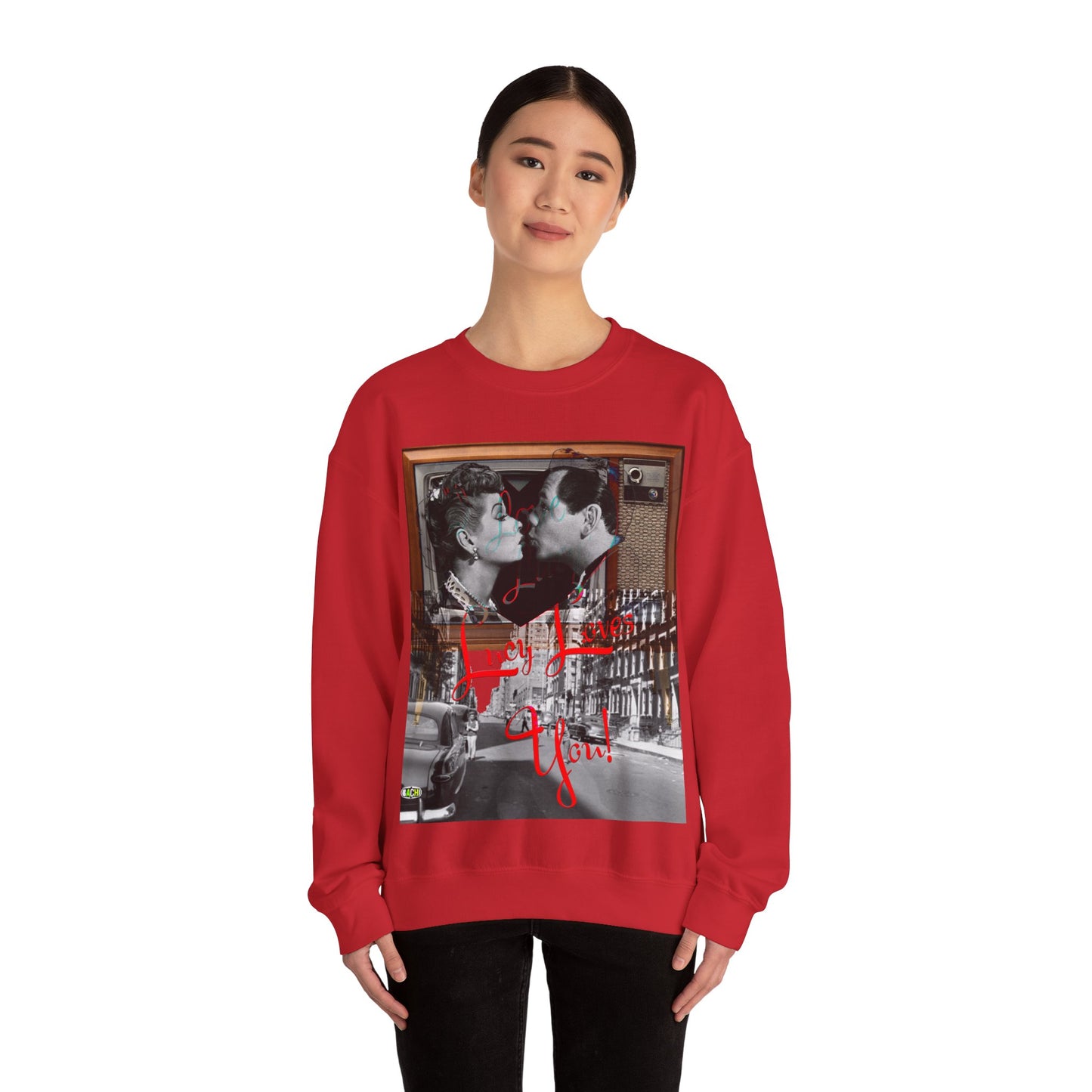 Vintage Sitcom Couple Graphic Sweatshirt - Retro TV Streetwear Print (Bachi)
