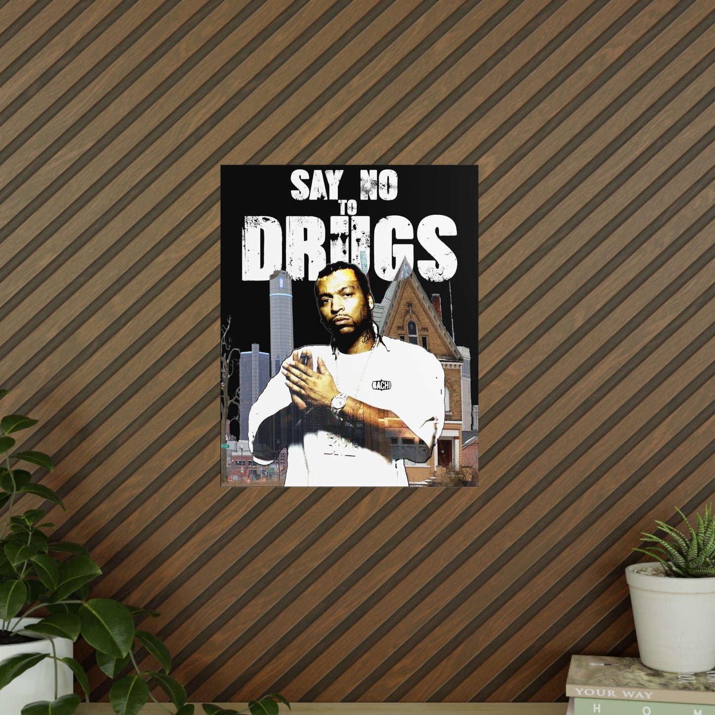 Vintage Hip-Hop Wall Art Poster - Detroit Legend Portrait Print (Bachi)