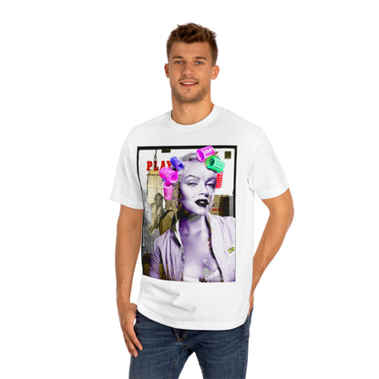 Vintage Pin-Up Graphic Tee - Hollywood Icon Pink Rollers Print (Bachi)