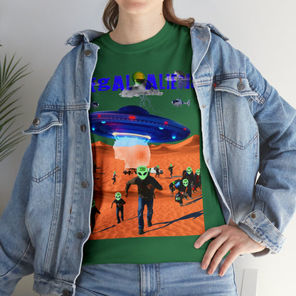 Vintage Sci-Fi Graphic Tee - Alien Invasion Streetwear Print (Bachi)