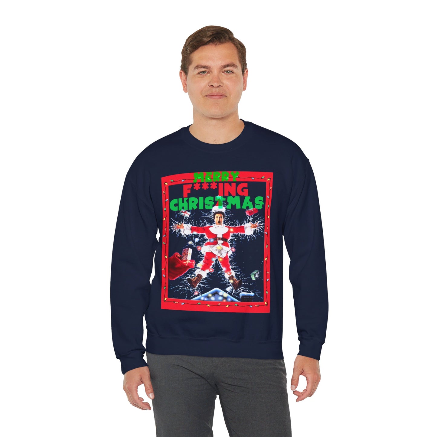 Vintage Holiday Graphic Sweatshirt - 80s Comedy Cinema Print (Bachi)
