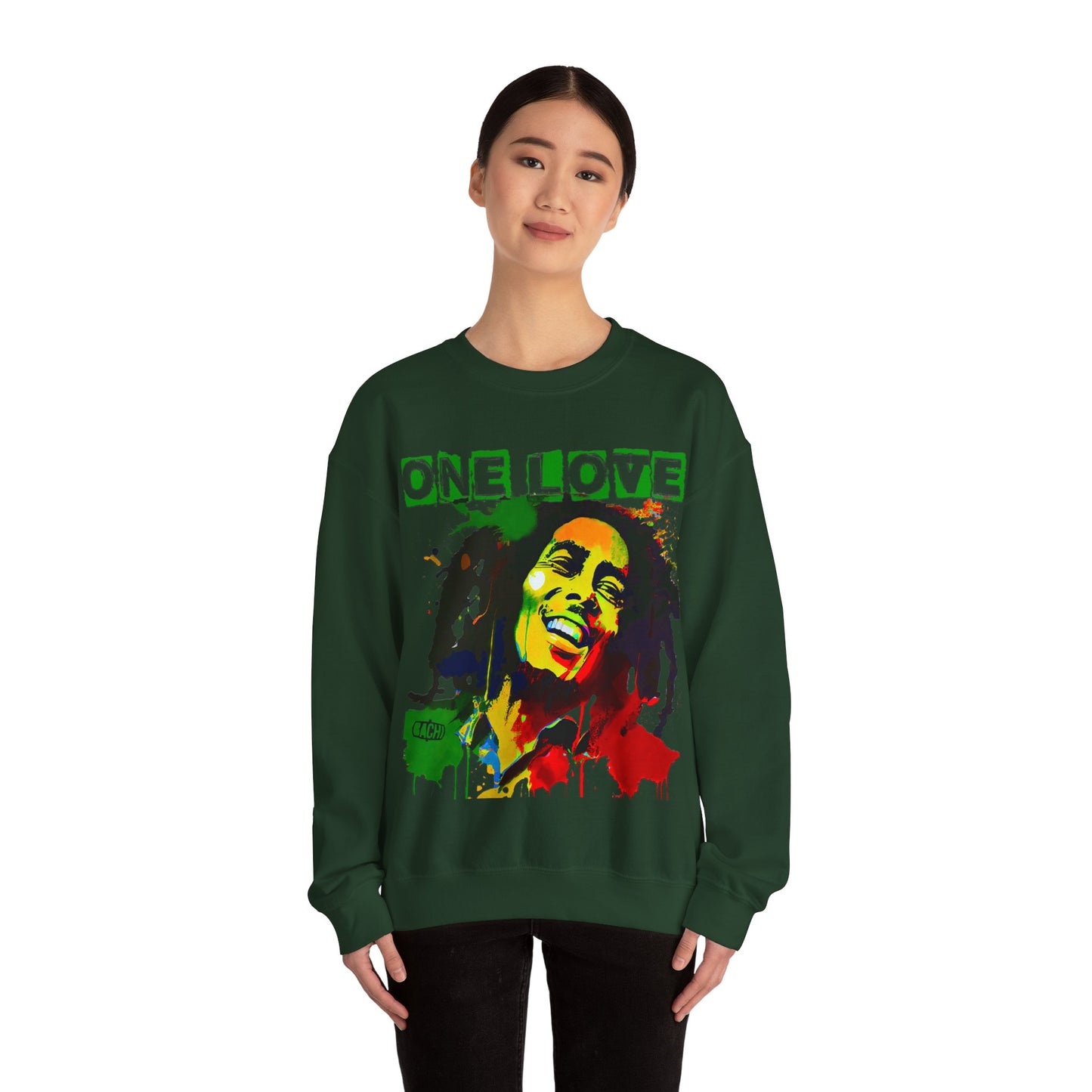 Heavyweight Graphic Sweatshirt - Reggae Legend Portrait Streetwear (Bachi)