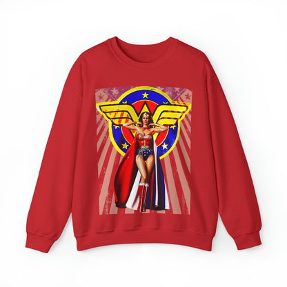 Vintage Female Hero Graphic Sweatshirt - Comic Streetwear Print (Bachi)
