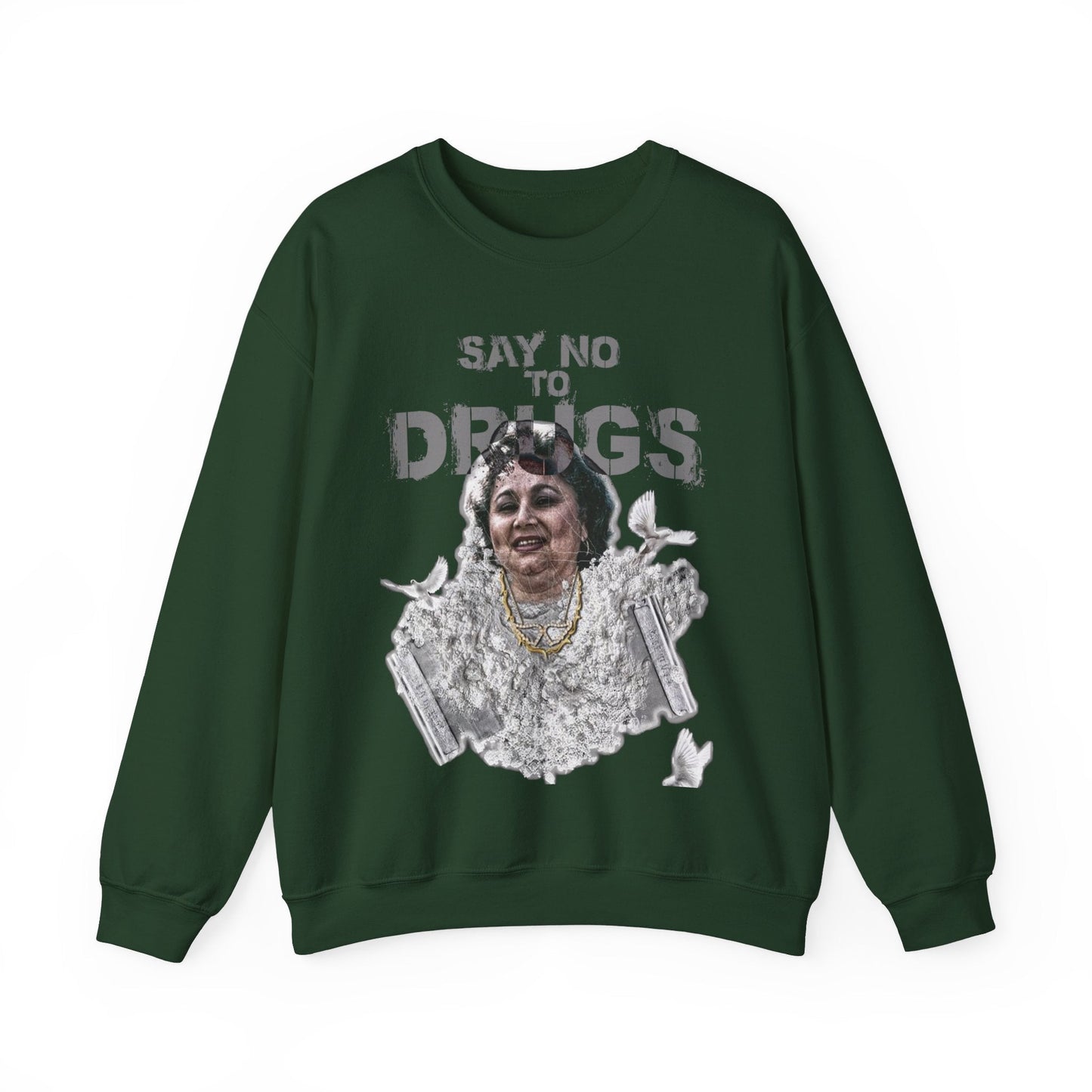 Unisex Sweater Griselda Blanco White Birds Printify