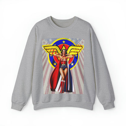 Vintage Female Hero Graphic Sweatshirt - Comic Streetwear Print (Bachi)