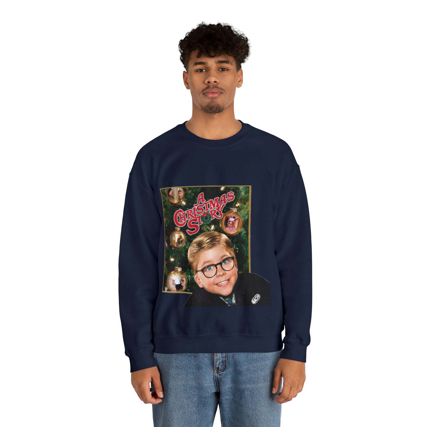 Vintage Holiday Graphic Sweatshirt - 80s Family Cinema Print (Bachi)