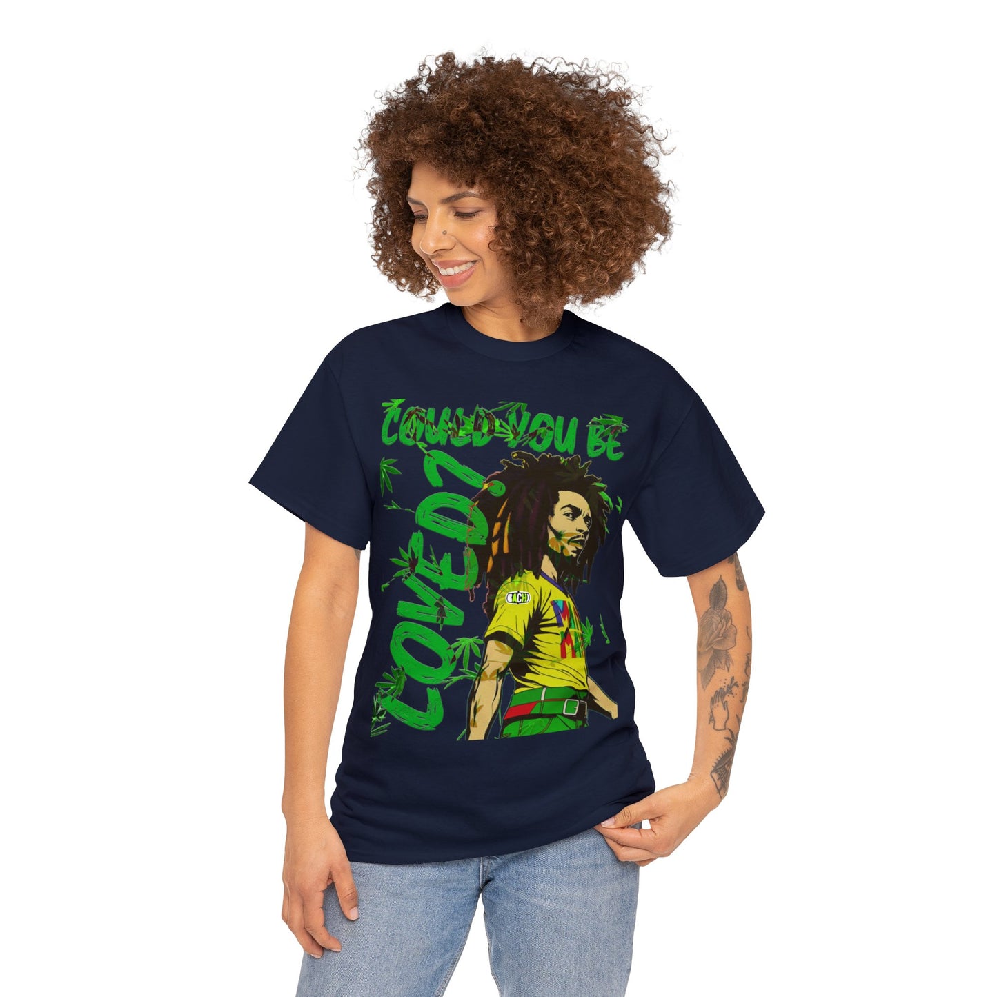 Oversized Graphic Tee - Reggae Legend Portrait Streetwear Print (Bachi)