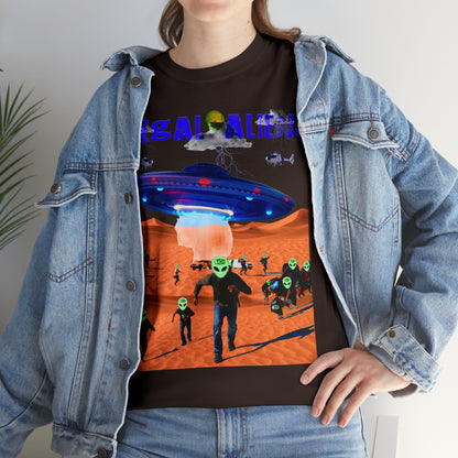 Vintage Sci-Fi Graphic Tee - Alien Invasion Streetwear Print (Bachi)