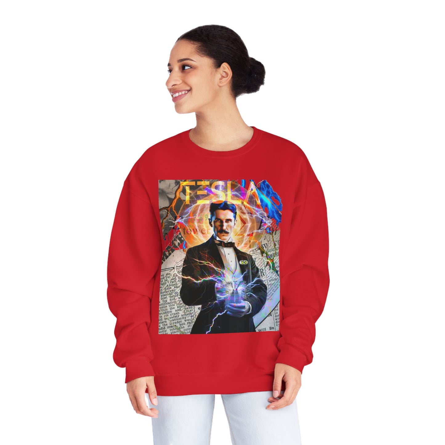 Vintage Science Icon Graphic Sweatshirt - Inventor Portrait Streetwear (Bachi)