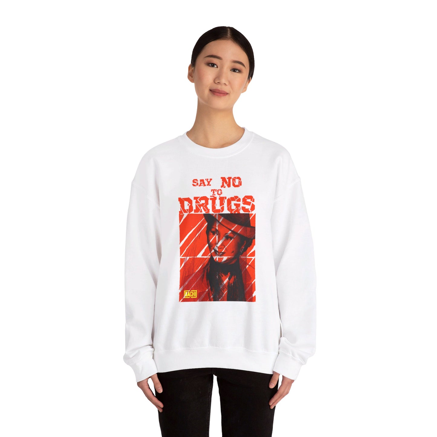 Oversized Graphic Sweatshirt - Latin Icon Orange Stripe Streetwear (Bachi)