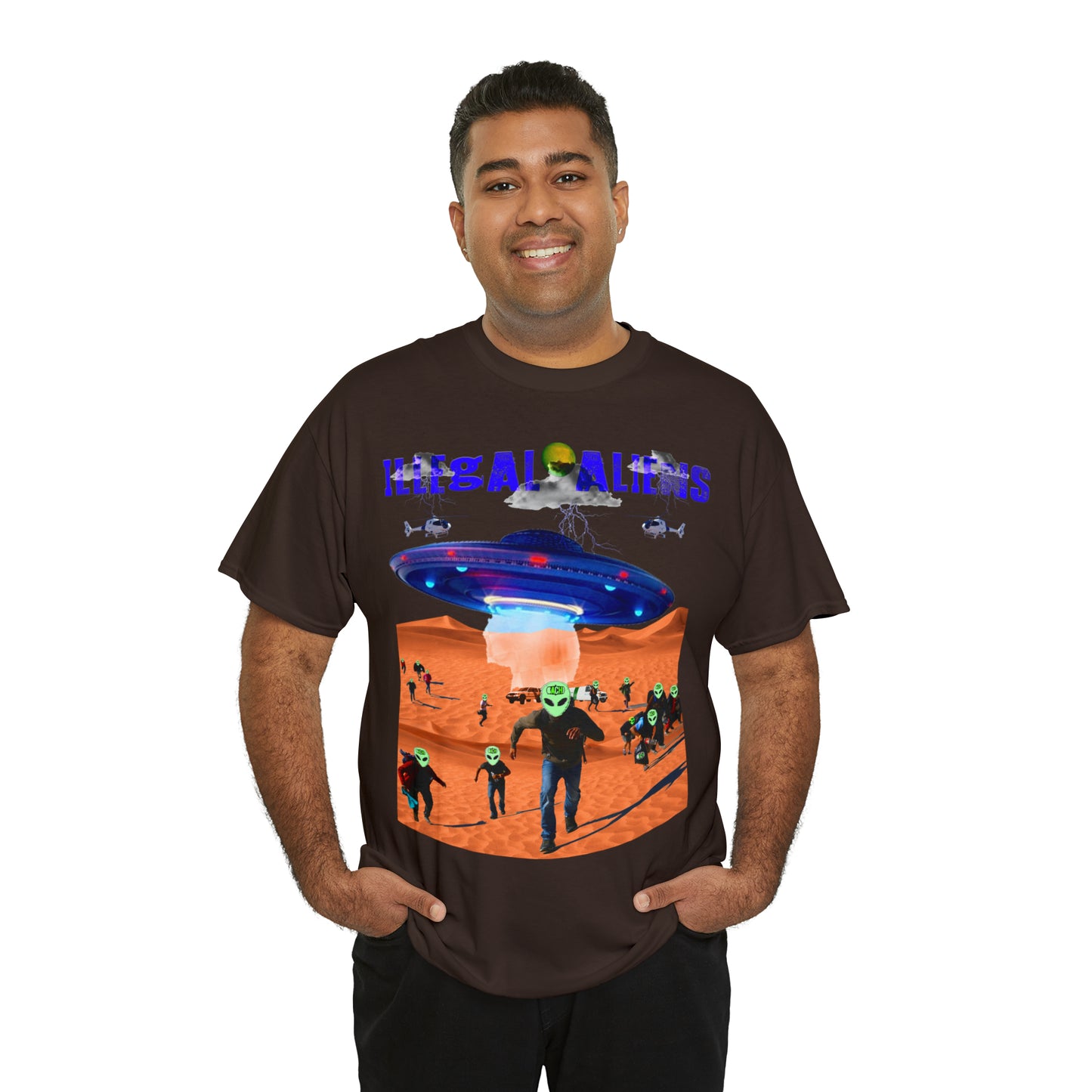 Vintage Sci-Fi Graphic Tee - Alien Invasion Streetwear Print (Bachi)