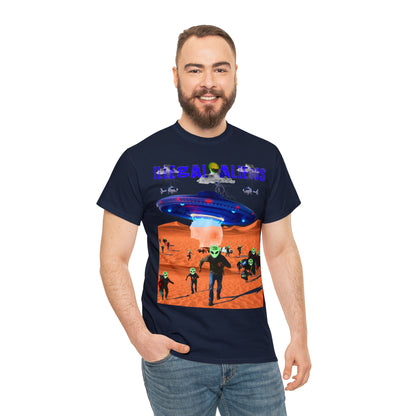 Vintage Sci-Fi Graphic Tee - Alien Invasion Streetwear Print (Bachi)