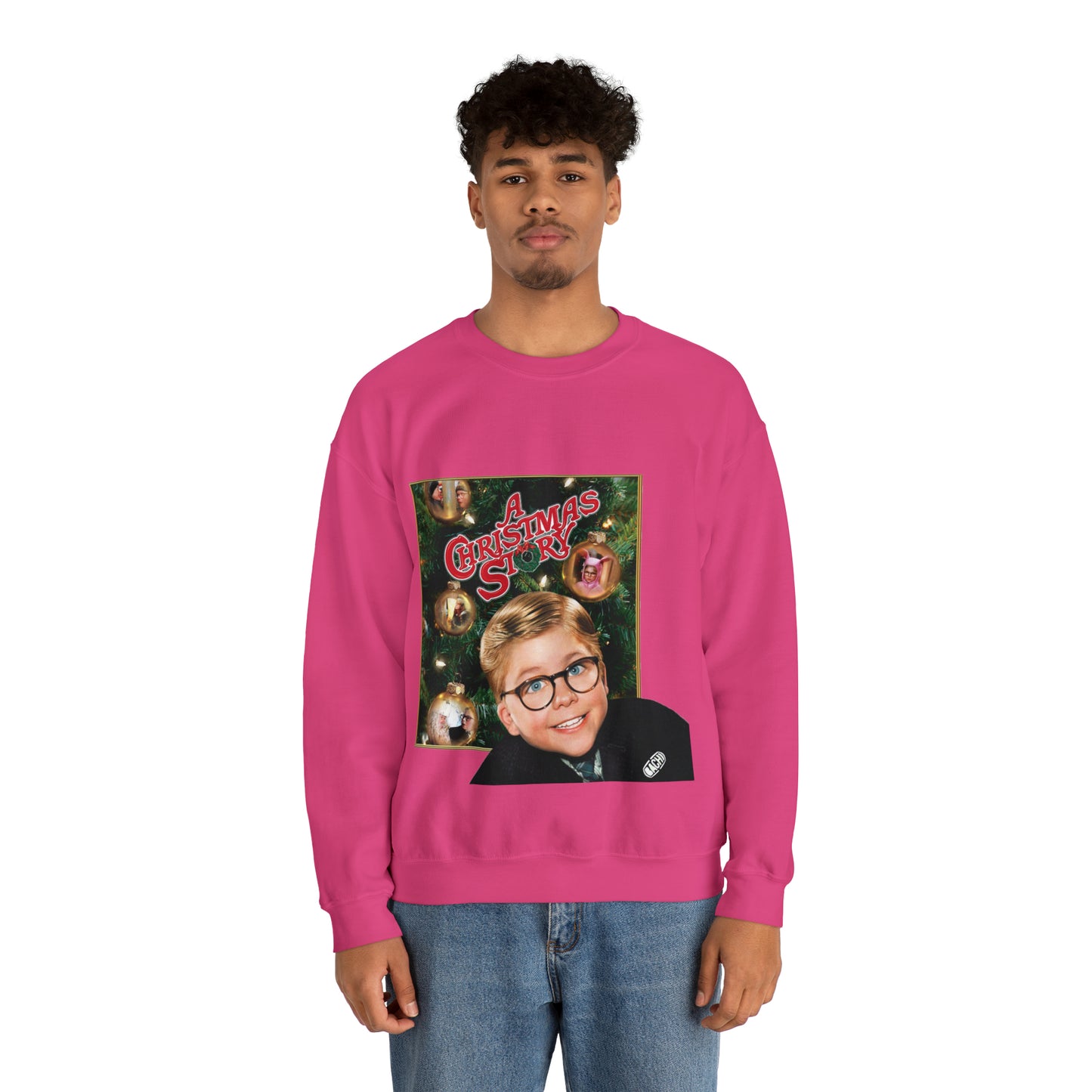 Vintage Holiday Graphic Sweatshirt - 80s Family Cinema Print (Bachi)