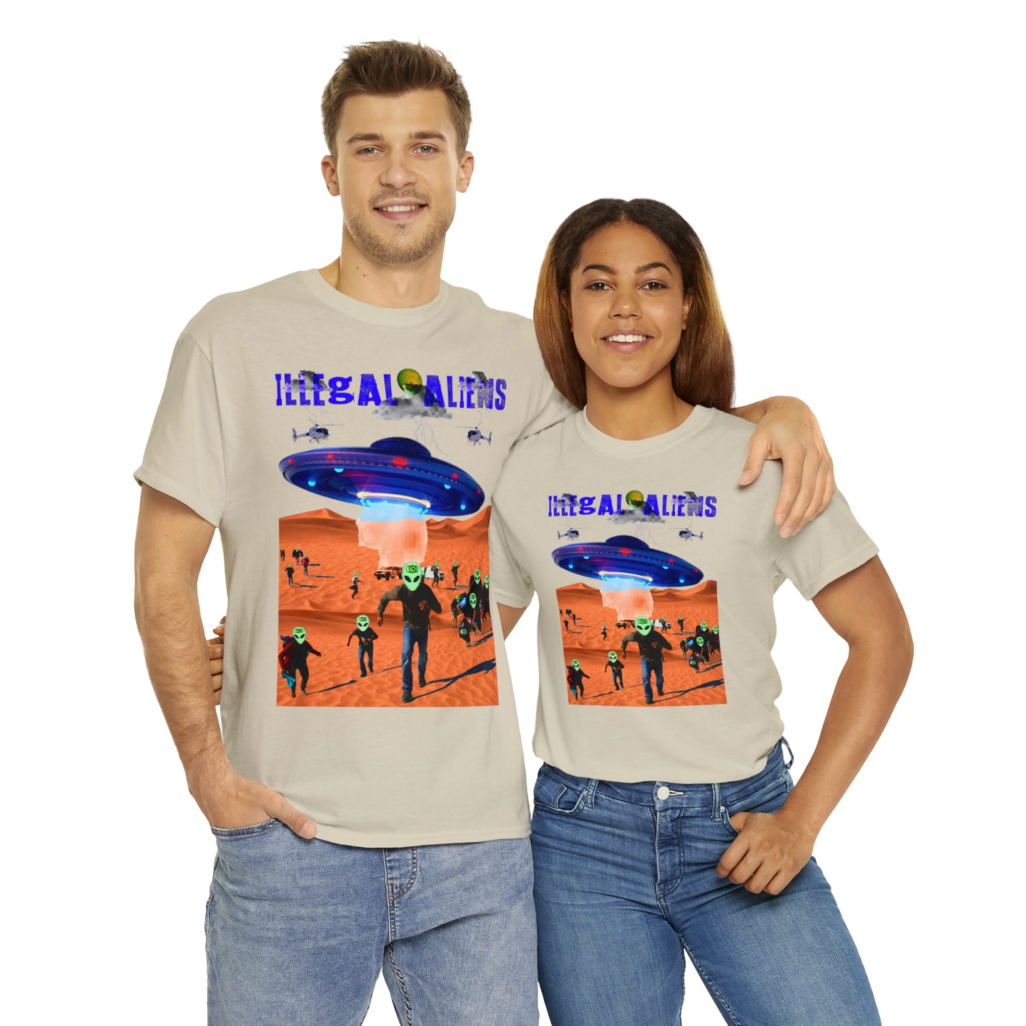 Vintage Sci-Fi Graphic Tee - Alien Invasion Streetwear Print (Bachi)