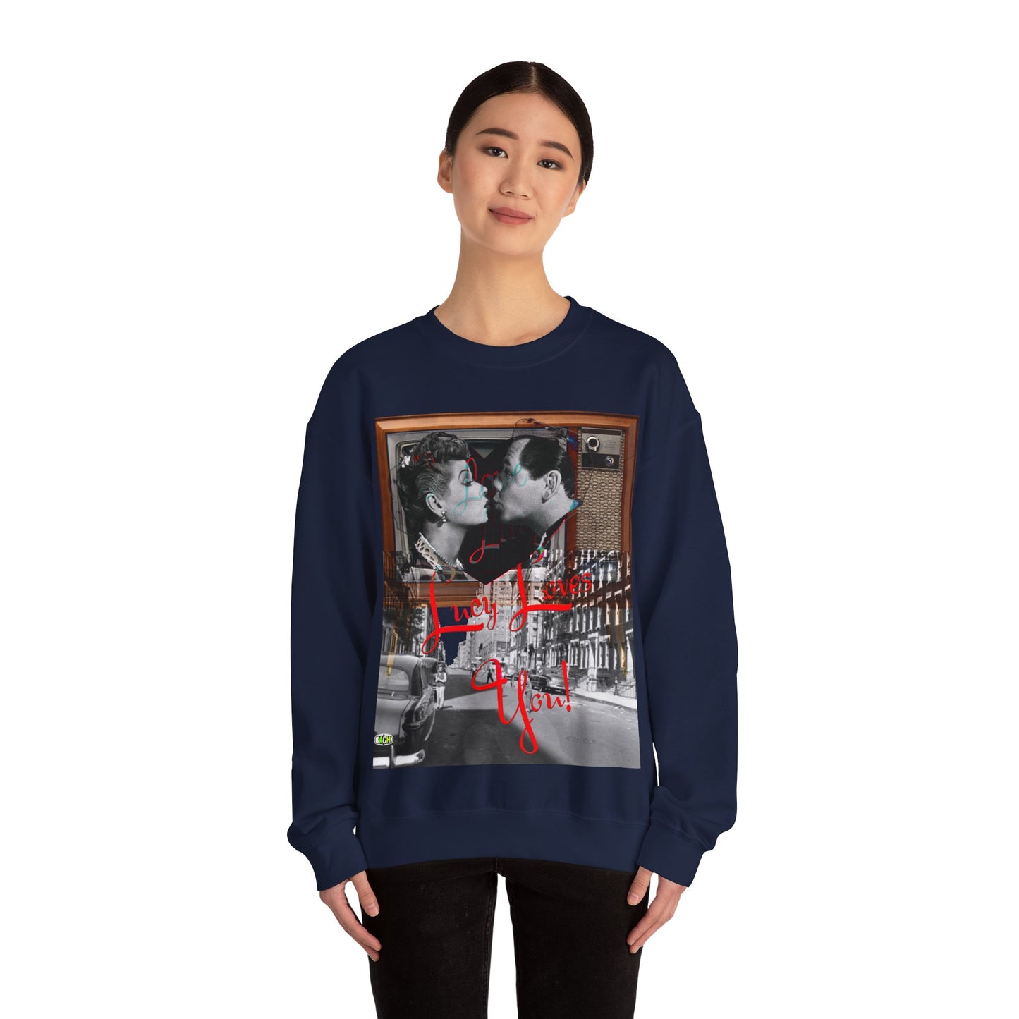 Vintage Sitcom Couple Graphic Sweatshirt - Retro TV Streetwear Print (Bachi)