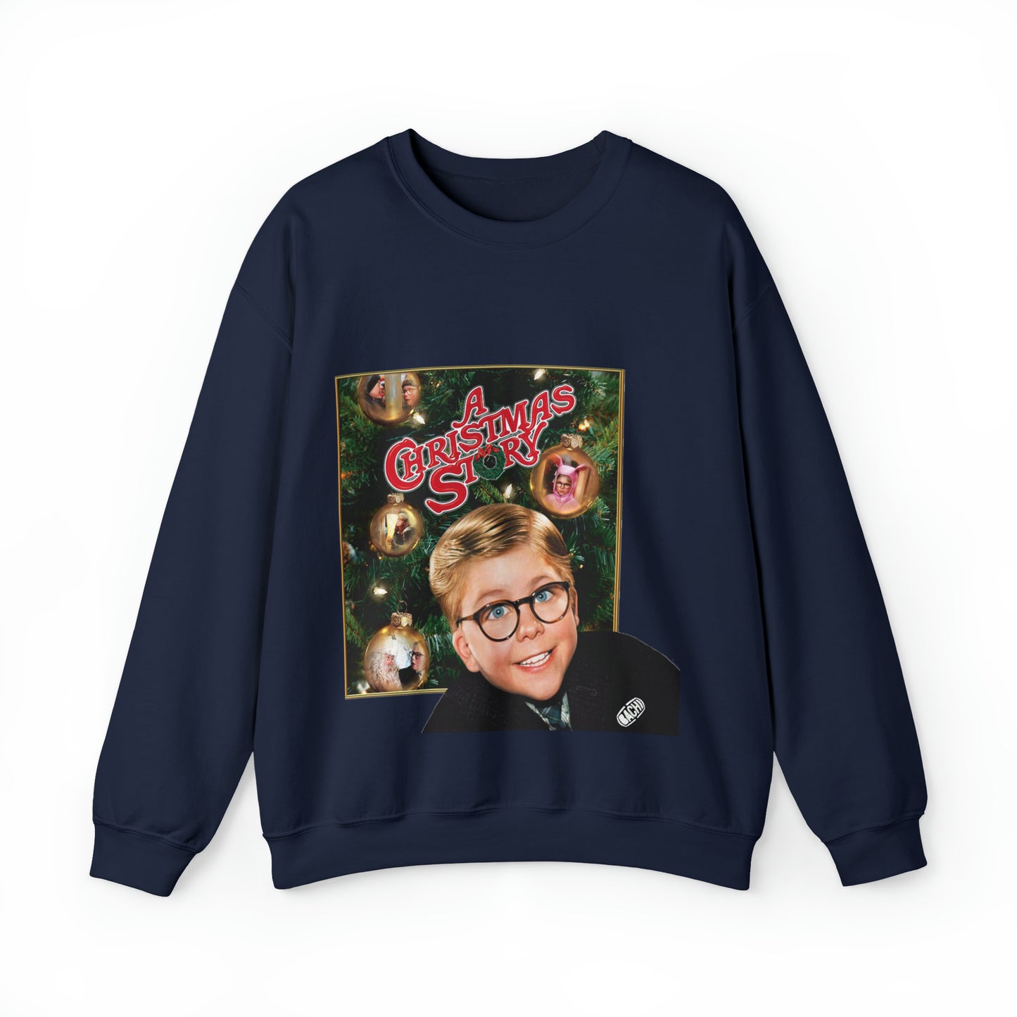 Vintage Holiday Graphic Sweatshirt - 80s Family Cinema Print (Bachi)