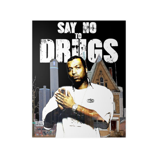 Vintage Hip-Hop Wall Art Poster - Detroit Legend Portrait Print (Bachi)