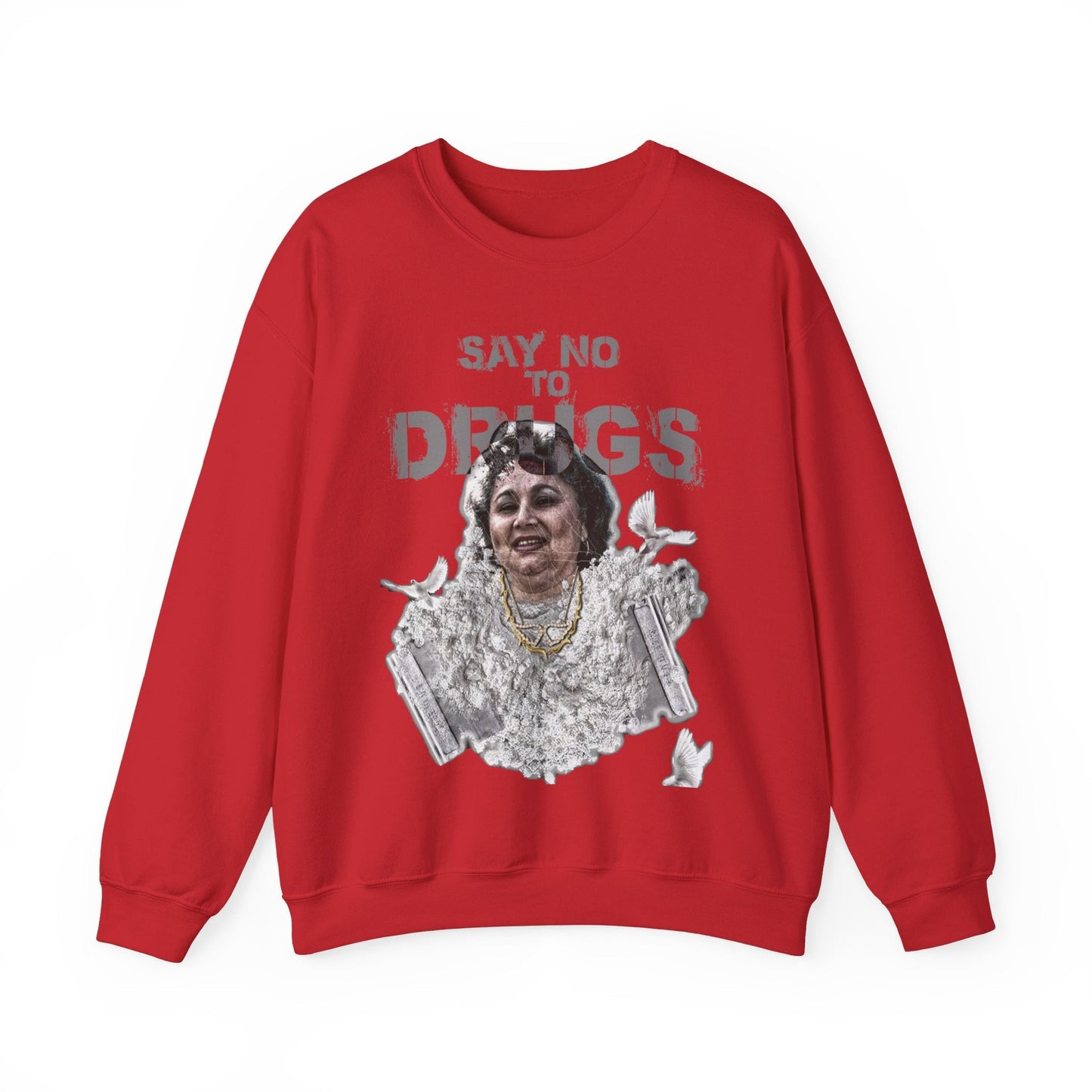 Unisex Sweater Griselda Blanco White Birds Printify