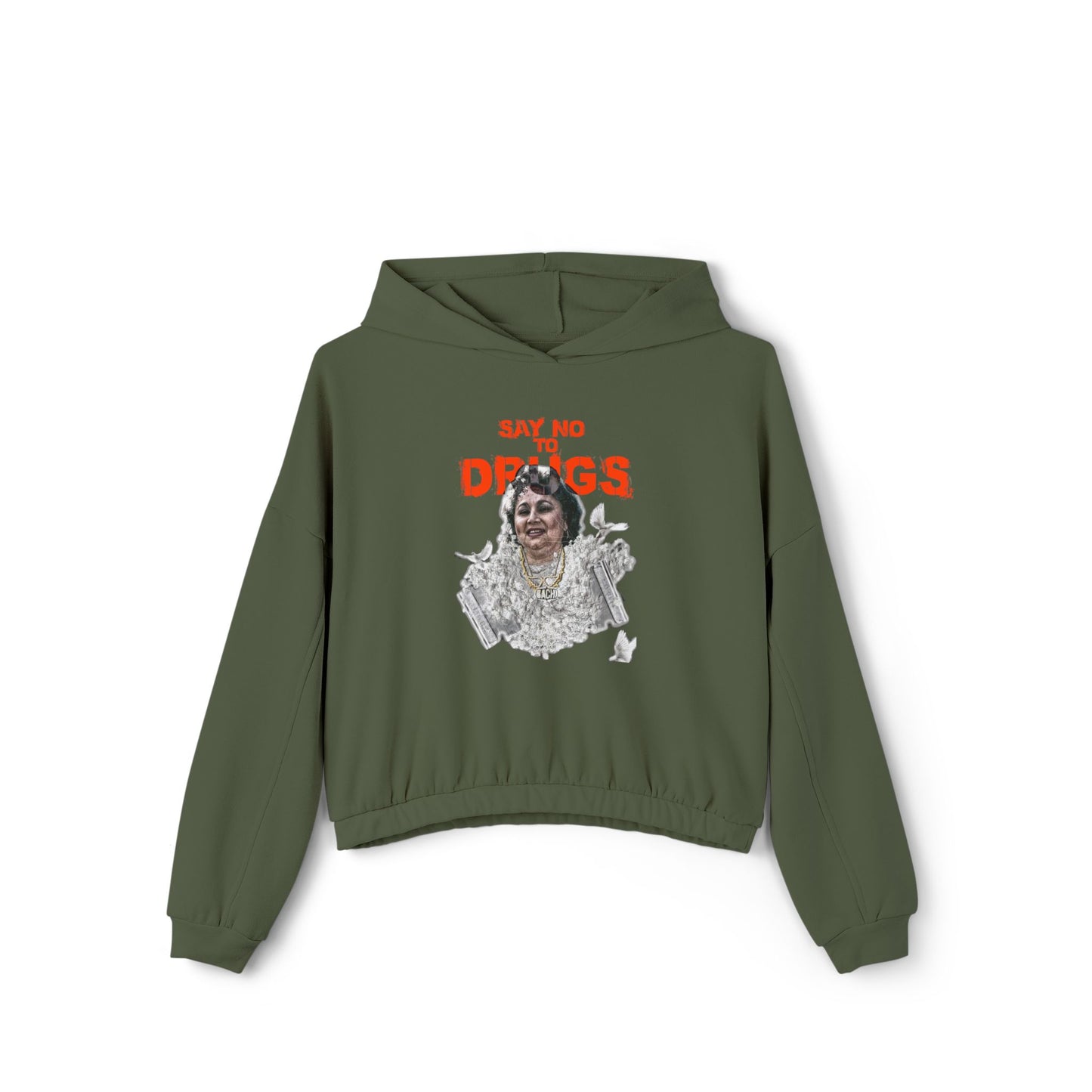 Cinched Hem Graphic Hoodie - Latin Icon Streetwear Print (Bachi)