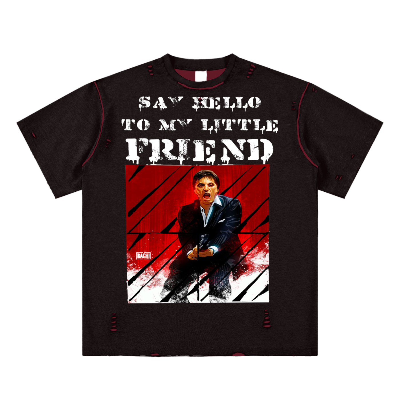 Oversized Graphic Tee - Cult Cinema Quote Streetwear Print (Bachi)