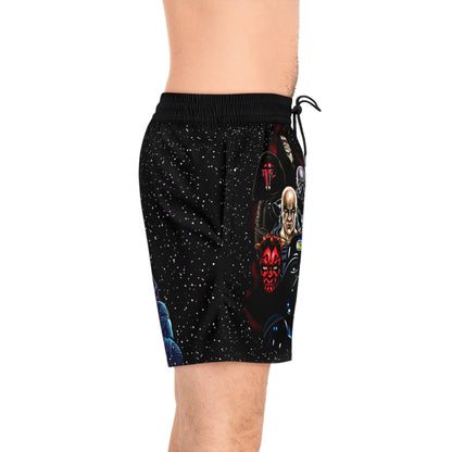 Sci-Fi Saga Graphic Swim Shorts - Dark Side Villain Streetwear Print (Bachi)