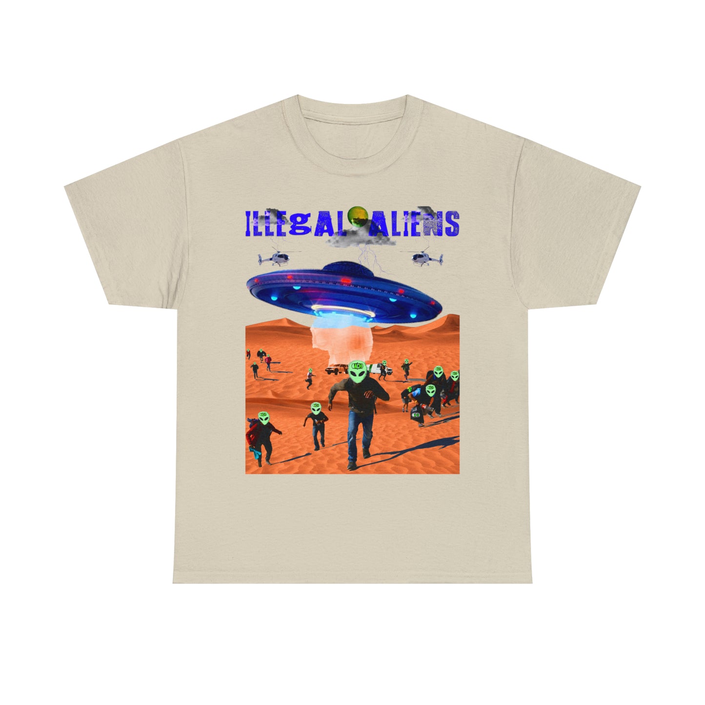 Vintage Sci-Fi Graphic Tee - Alien Invasion Streetwear Print (Bachi)