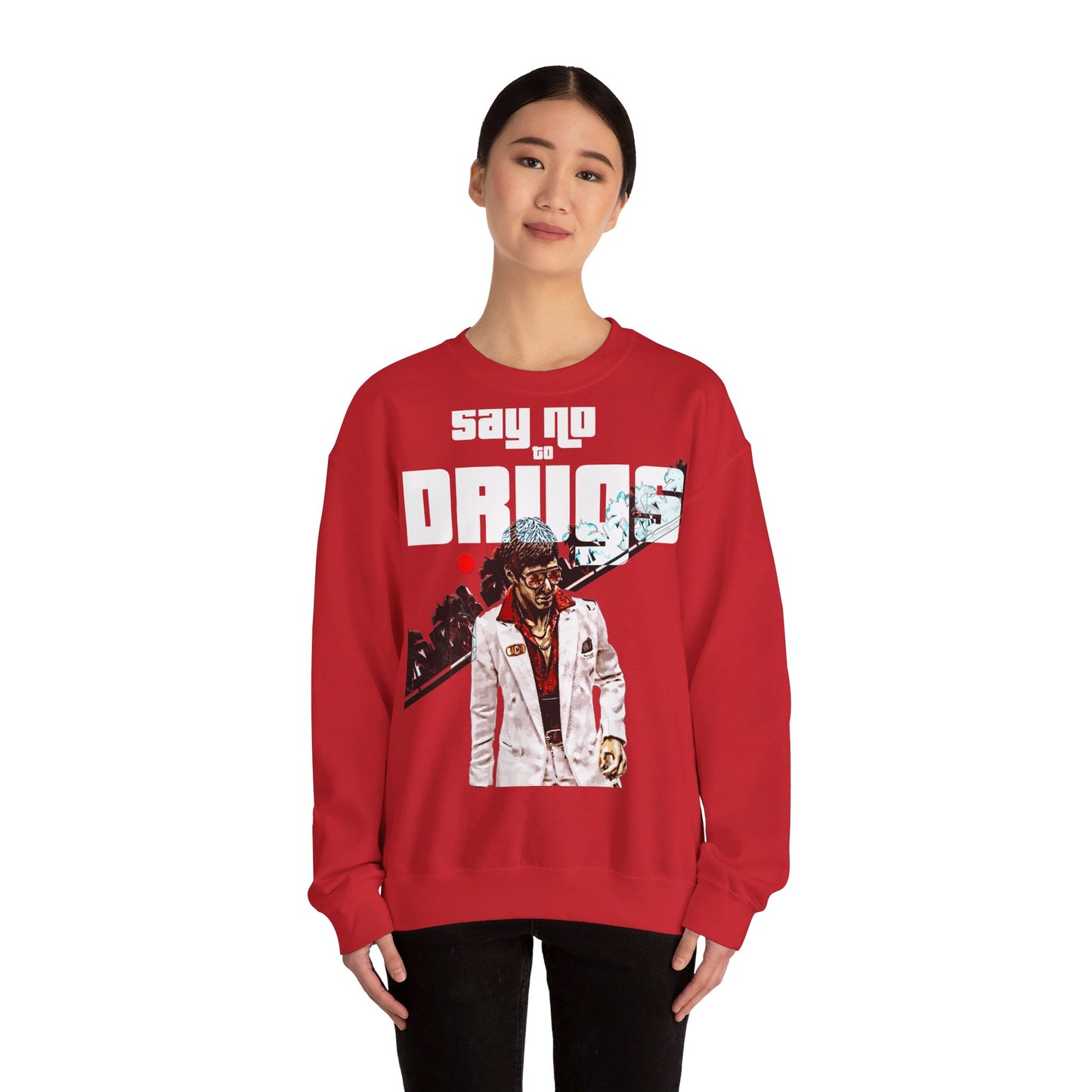 Oversized Graphic Crewneck - Cult Cinema Palm Trees Streetwear (Bachi)
