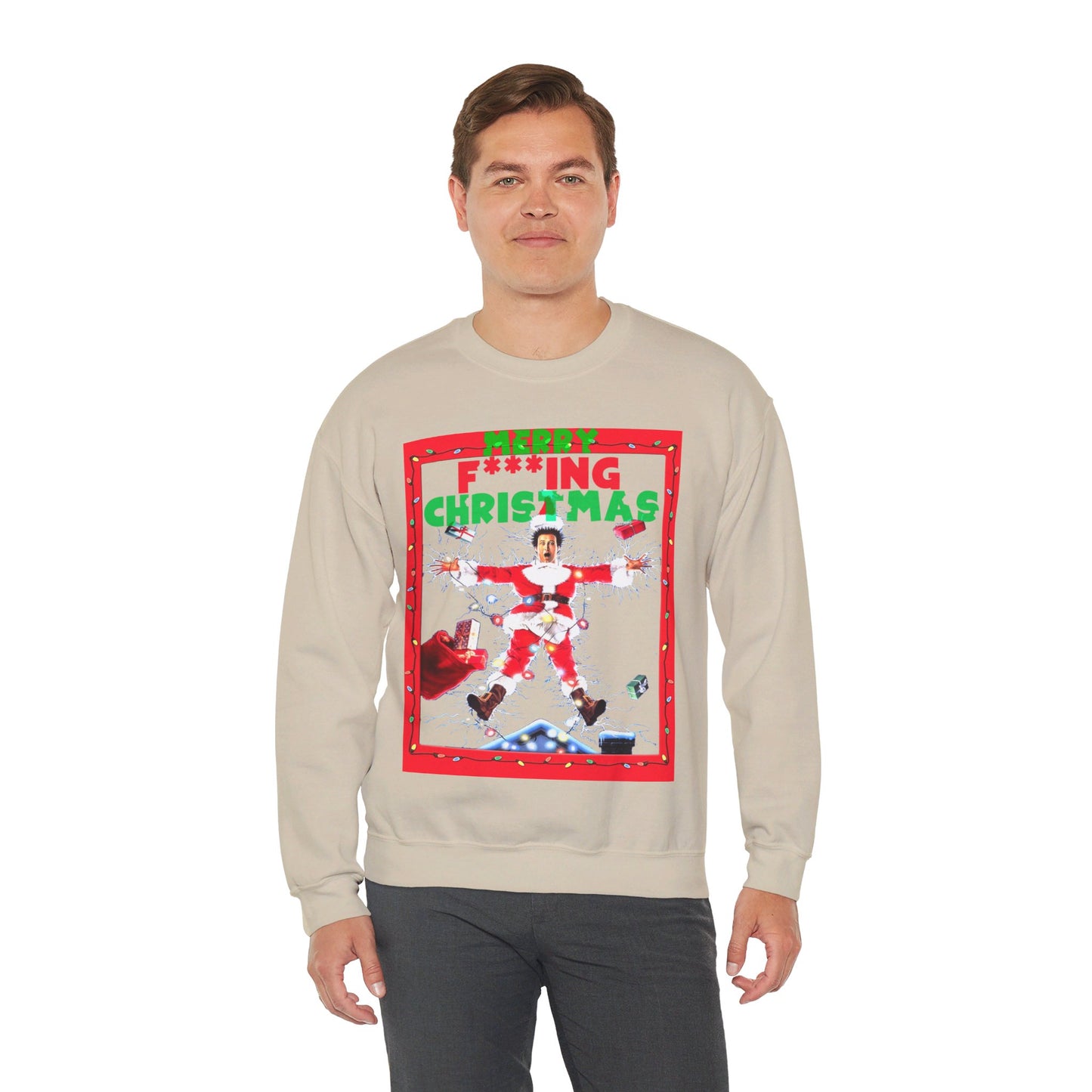 Vintage Holiday Graphic Sweatshirt - 80s Comedy Cinema Print (Bachi)