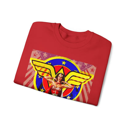 Vintage Female Hero Graphic Sweatshirt - Comic Streetwear Print (Bachi)