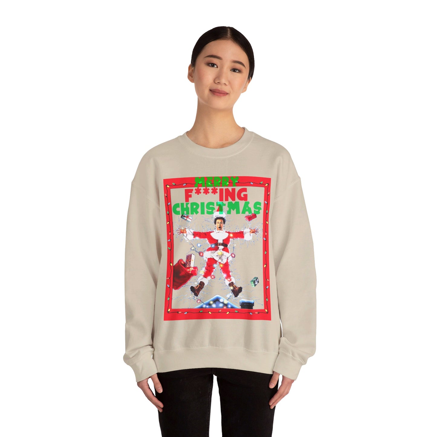 Vintage Holiday Graphic Sweatshirt - 80s Comedy Cinema Print (Bachi)