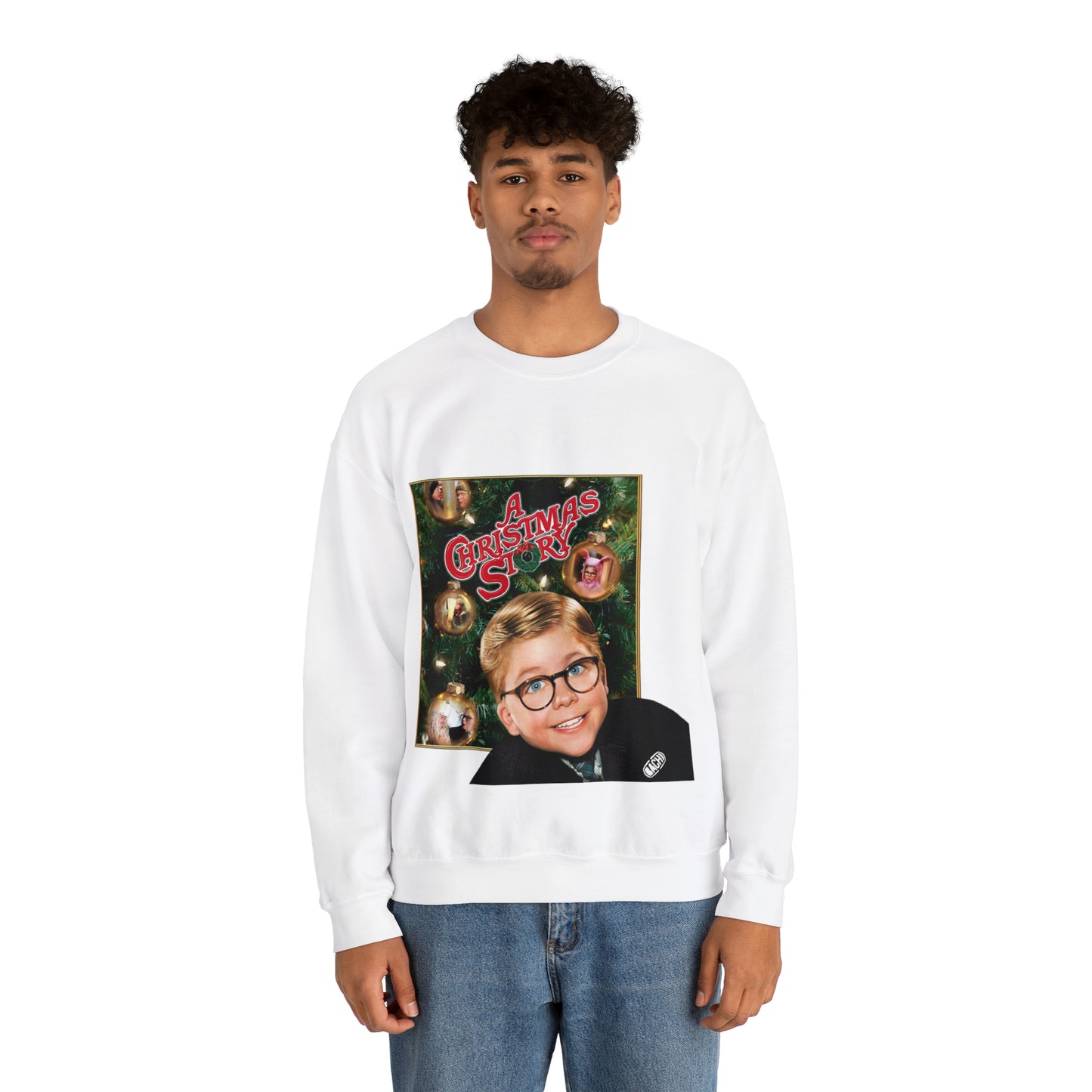 Vintage Holiday Graphic Sweatshirt - 80s Family Cinema Print (Bachi)