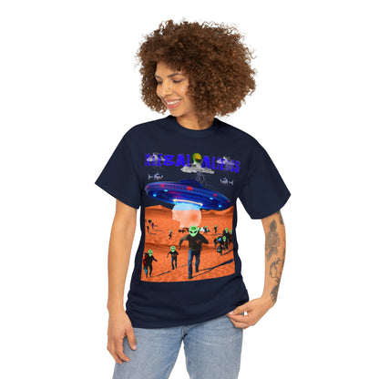 Vintage Sci-Fi Graphic Tee - Alien Invasion Streetwear Print (Bachi)
