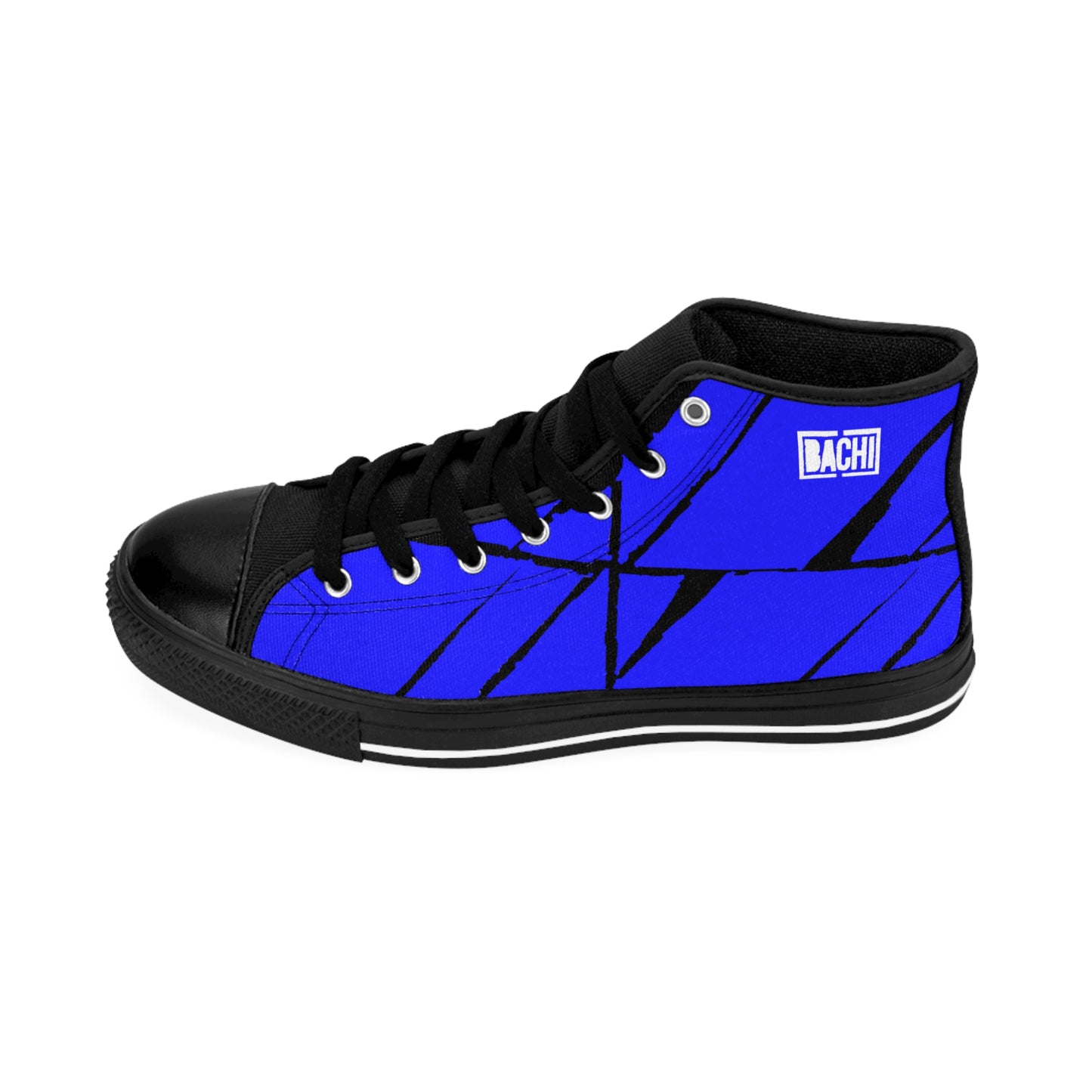Men High-Top Sneakers Blue Squares