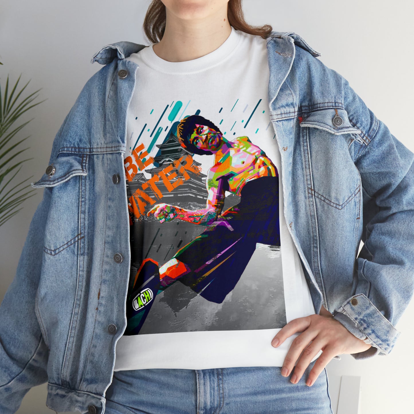 Vintage Martial Arts Graphic Tee - Kung Fu Legend Quote Print (Bachi)