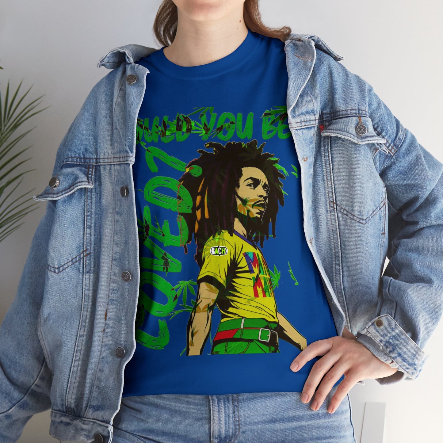 Oversized Graphic Tee - Reggae Legend Portrait Streetwear Print (Bachi)
