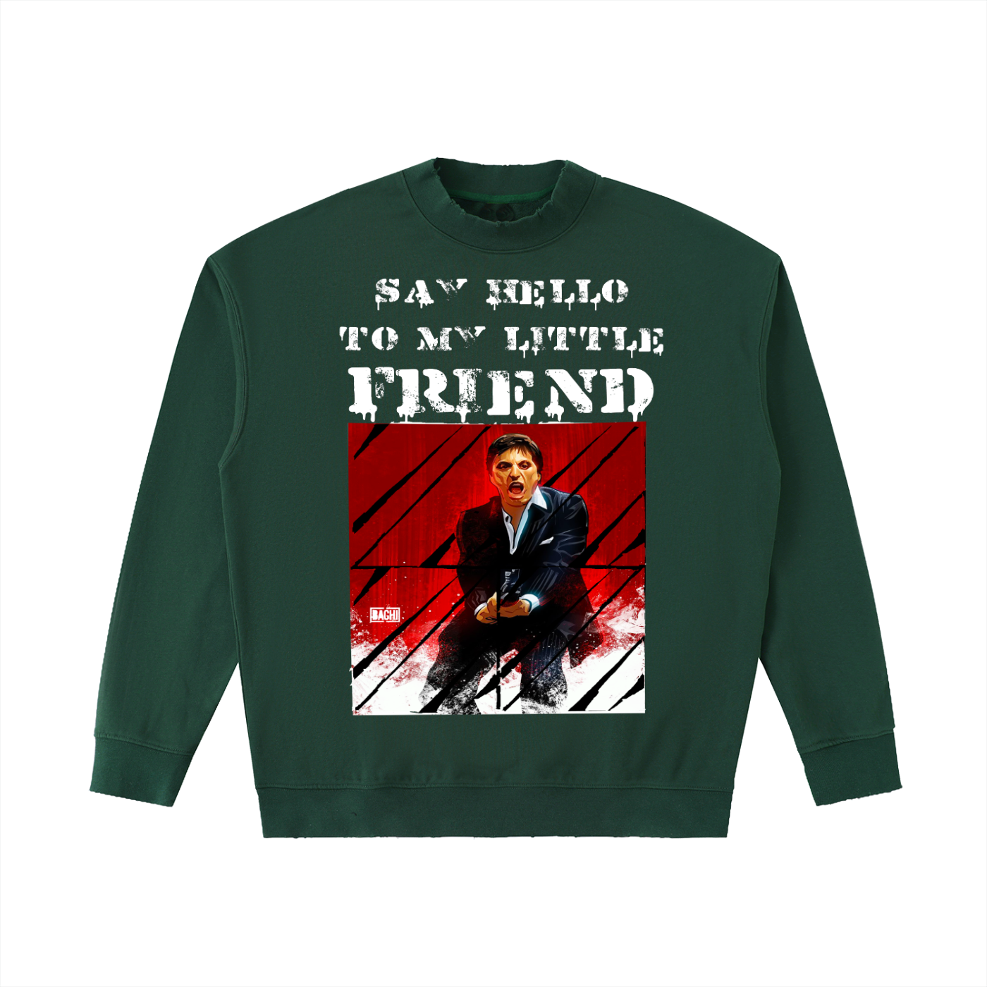Heavyweight Graphic Sweatshirt - Cult Cinema Quote Streetwear Print (Bachi)