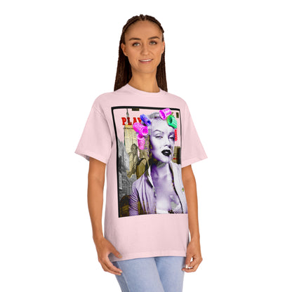 Vintage Pin-Up Graphic Tee - Hollywood Icon Pink Rollers Print (Bachi)