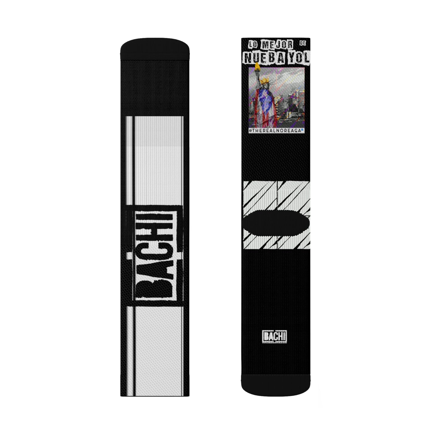 Graphic Crew Socks - Latin Hip-Hop NYC Streetwear Print (Bachi)